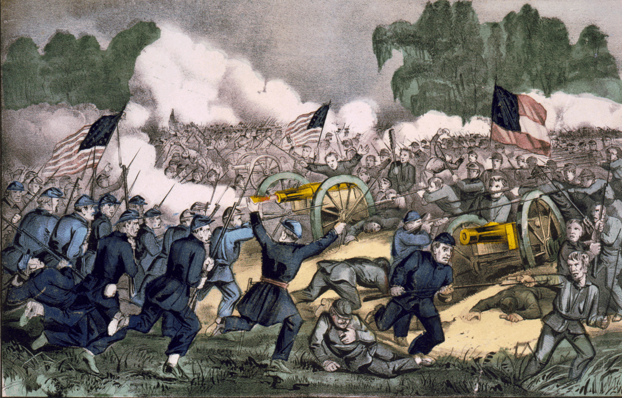 Battle of Gettysburg illustration by Currier and Ives showing the famous three-day battle